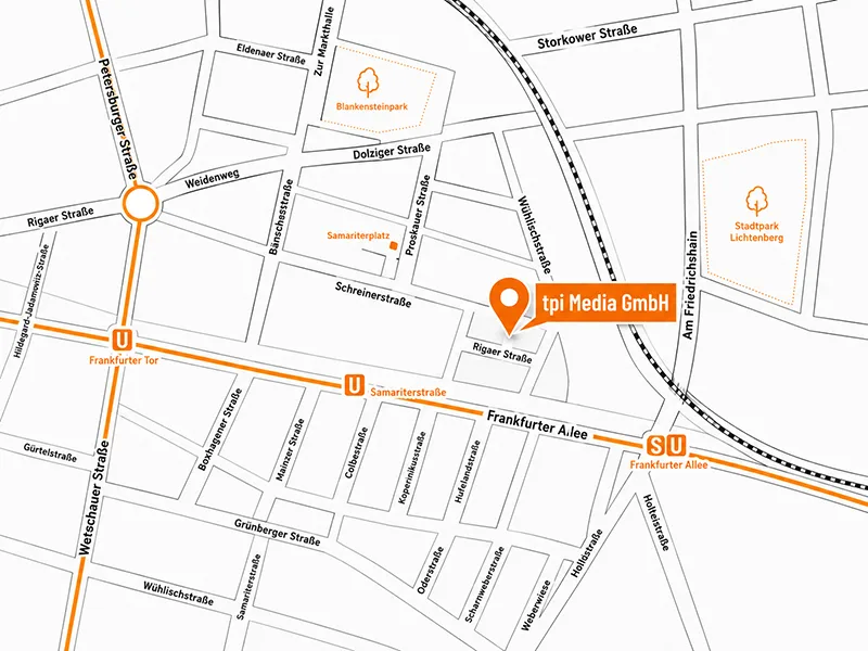 Standort der tpi Media GmbH - Wedesign Agentur in Berlin Friedrichshain
